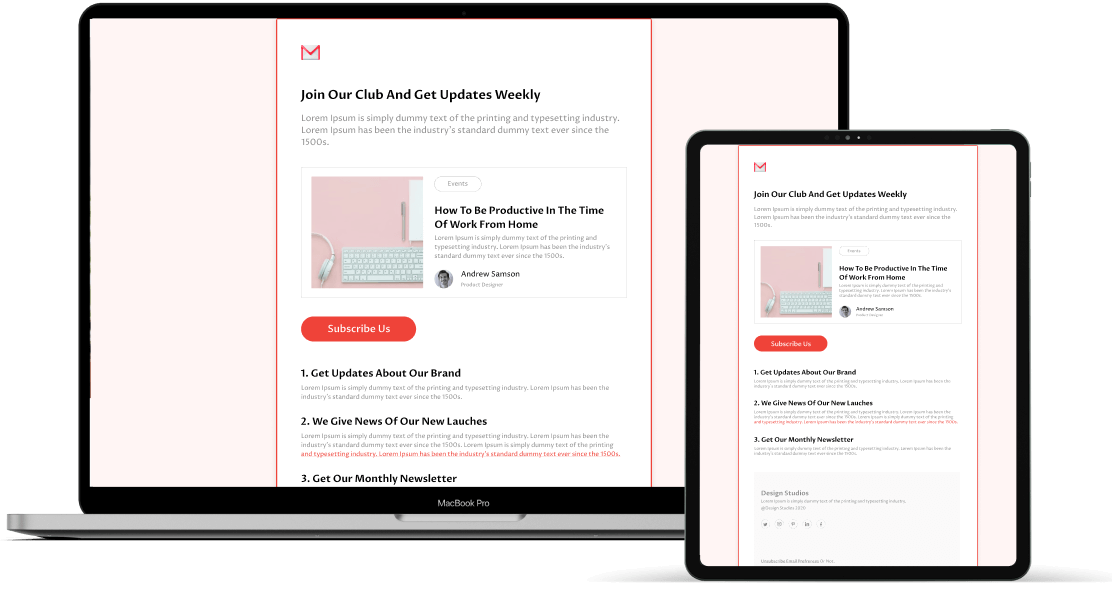 3 Image Subscribe Newsletter 1