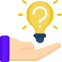 Hand with the light bulb